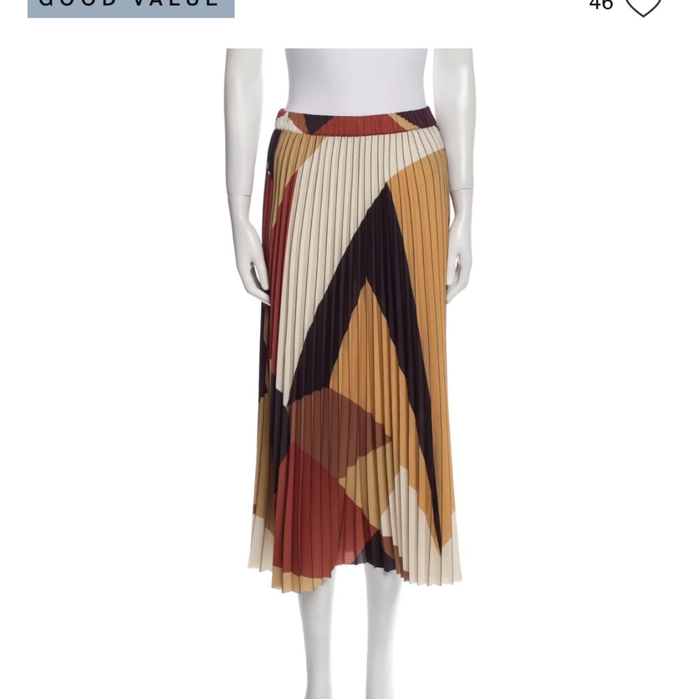 Colorful Geometric Pleated Skirt